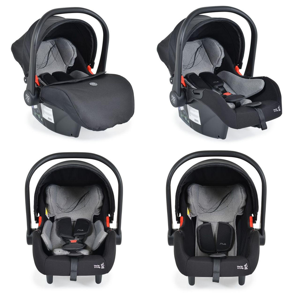 BABYSCHALE i-Size Multi (40 - 87cm) grau Gruppe 0+ Fußabdeckung Kopfstütze Gurt - Grau, Kunststoff (33/73/42cm) - Moni