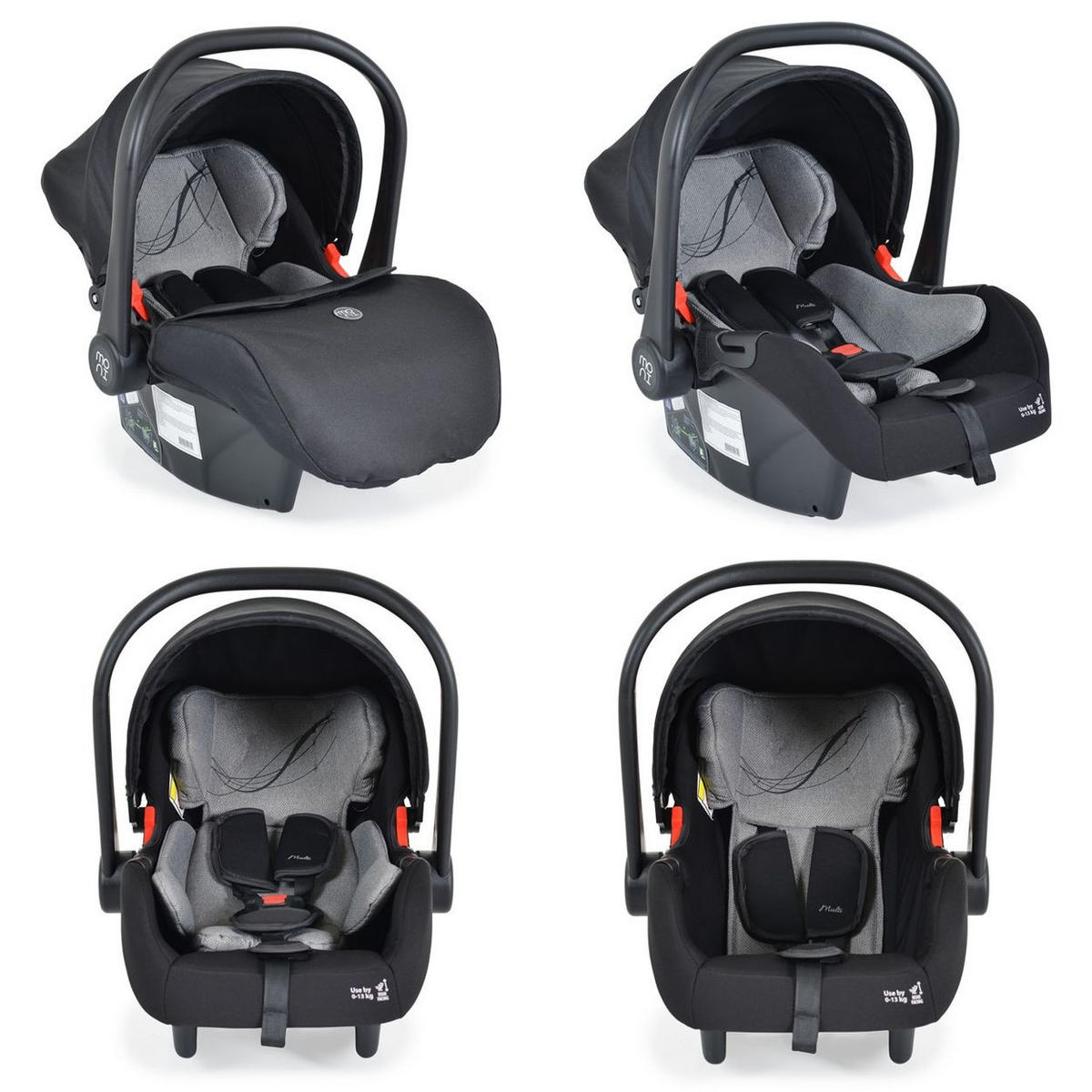 BABYSCHALE i-Size Multi (40 - 87cm) grau Gruppe 0+ Fußabdeckung Kopfstütze Gurt - Grau, Kunststoff (33/73/42cm) - Moni