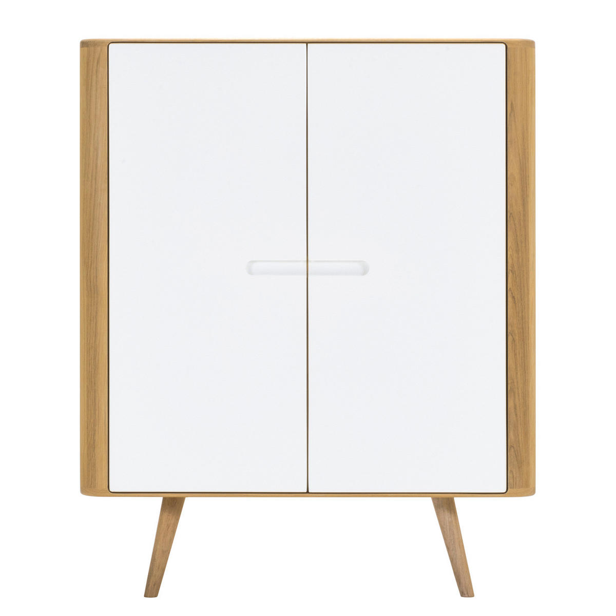 KOMMODE - Wildeiche teilmassiv - Eichefarben/Weiß, Holzwerkstoff (90/110/42cm) - home24