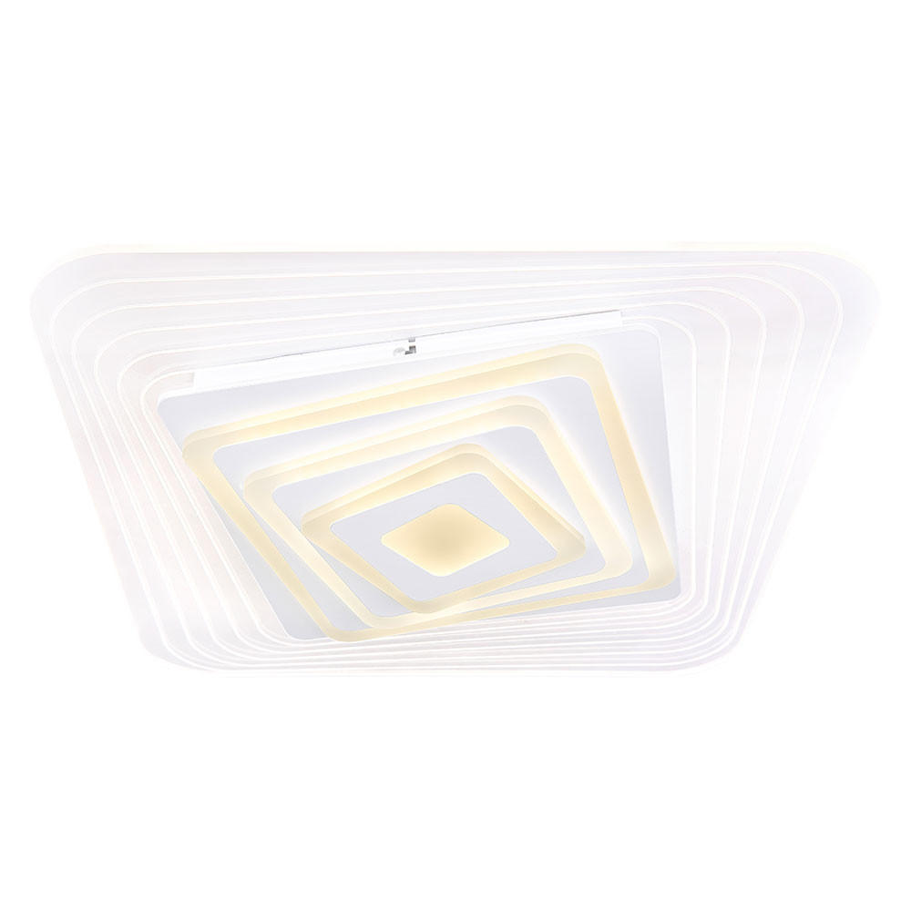 DECKENLEUCHTE LED, Metall-Acryl, Weiß, CCT, App-Steuerung - Weiß, Metall (50/50/6.5cm) - Globo Lighting