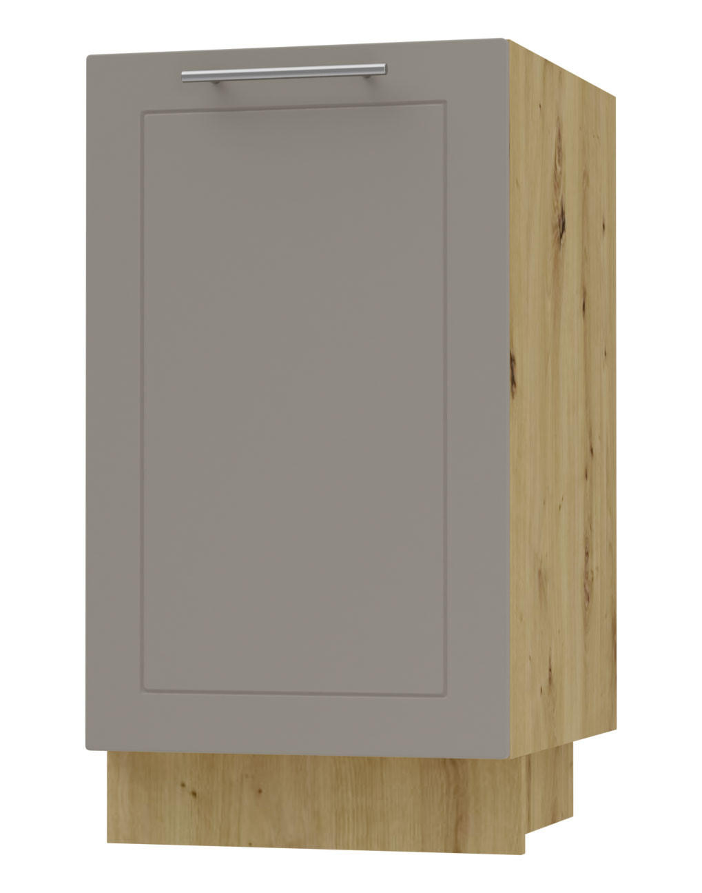 KÜCHENUNTERSCHRANK Kvantum D1D/45 Beige Matt / Eiche Artisan Matt 45 / 50 / 82cm - Beige/Eiche Artisan, Holz/Holzwerkstoff (45/82/50cm) - Feldmann-Wohnen