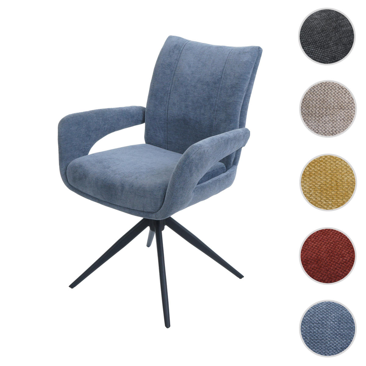 ESSZIMMERSTUHL Grau, Blau - Blau/Blaugrau, Textil (60/90/60cm) - MCW