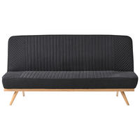 SCHLAFSOFA 2-Sitzer Stoff Schwarz Kalfafel - Schwarz/Braun, Textil (191/84/73cm) - Beliani