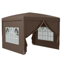 PAVILLON 295/295/258 cm mit 4 Seitenteilen, UV-Schutz und Tragetasche, Coffee - Braun, Textil (295/258/295cm) - Redom