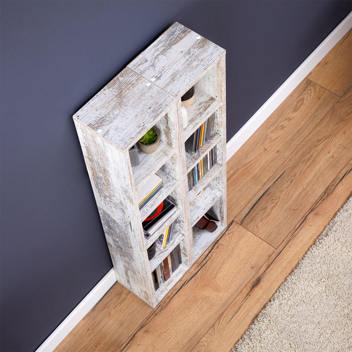 CD/DVD- REGAL CHART - Dunkelbraun, Holzwerkstoff (20/186/17cm) - CARO-Möbel