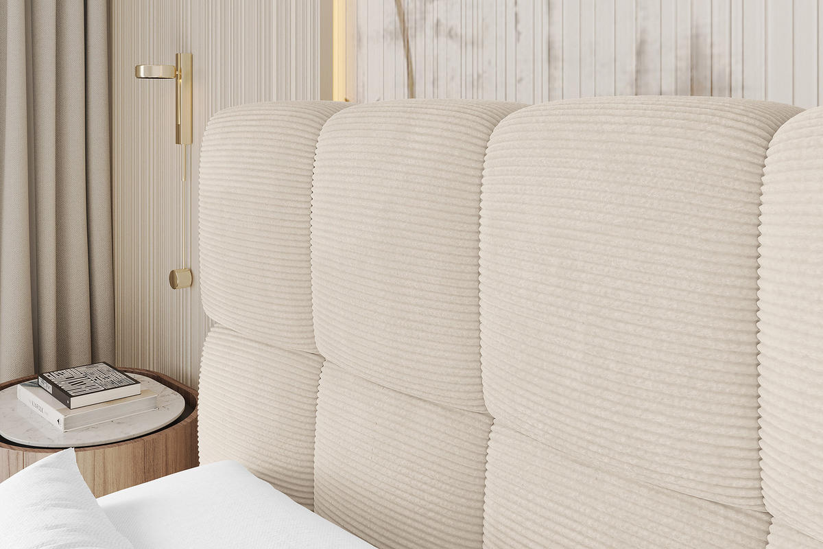 BOXBETT - AURI-H4 - 160x200 Beige Cord - Champagner, Holzwerkstoff (160/200cm) - ALTDECOR