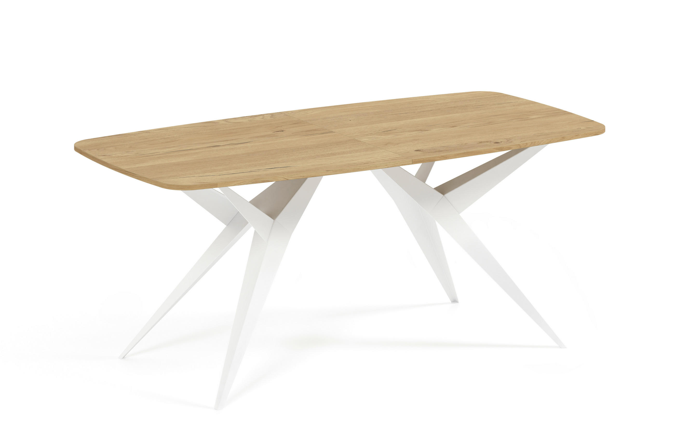 ESSTISCH AXIS - Eichefarben/Weiß, Holzwerkstoff/Metall (90/180/76cm) - Meblini