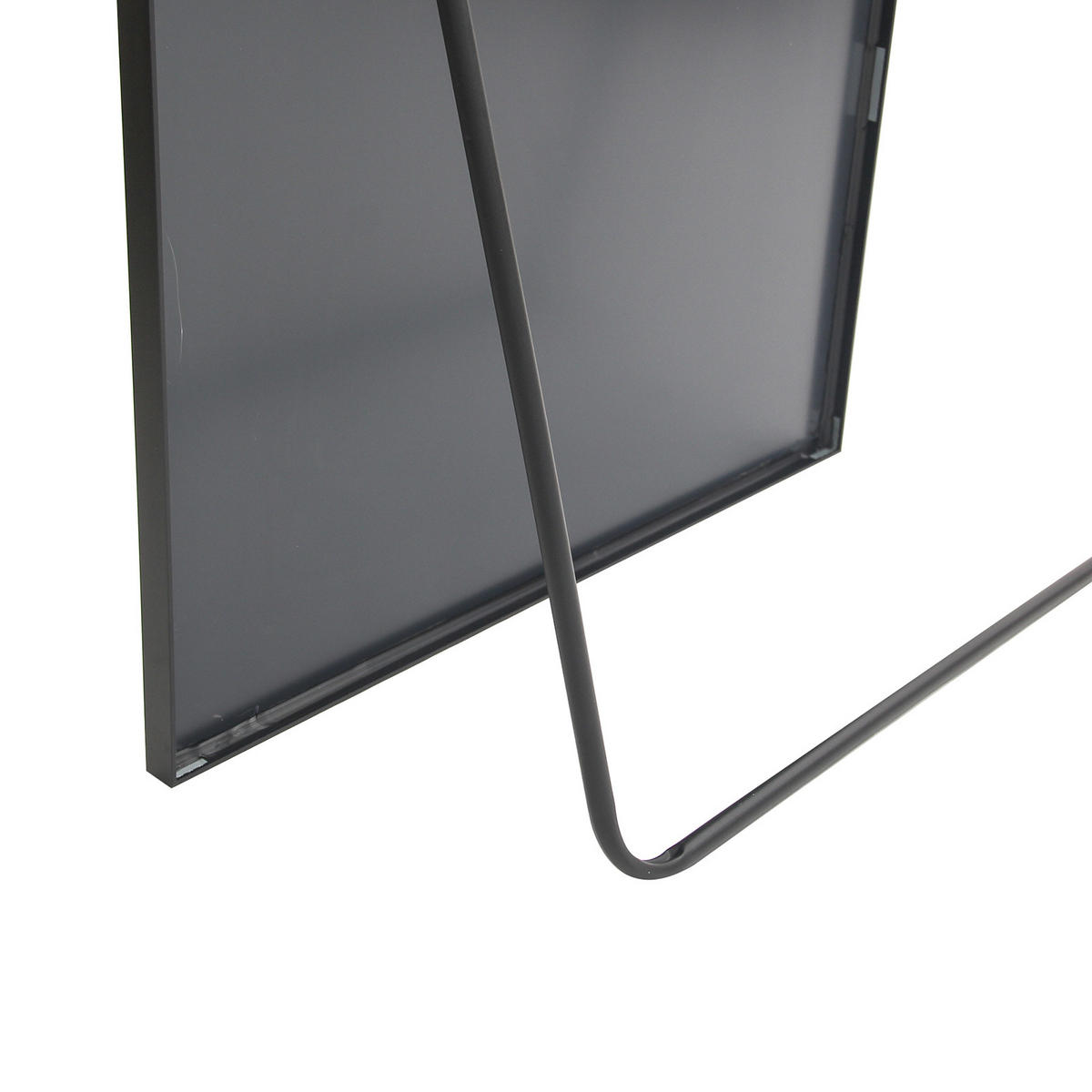 STANDSPIEGEL 1800 x 800 mm, gewölbter, geeignet für die Wandmontage oder als freistehendes Modell, schwarz - Schwarz, Glas/Metall (80/180/3cm) - WoodenAura
