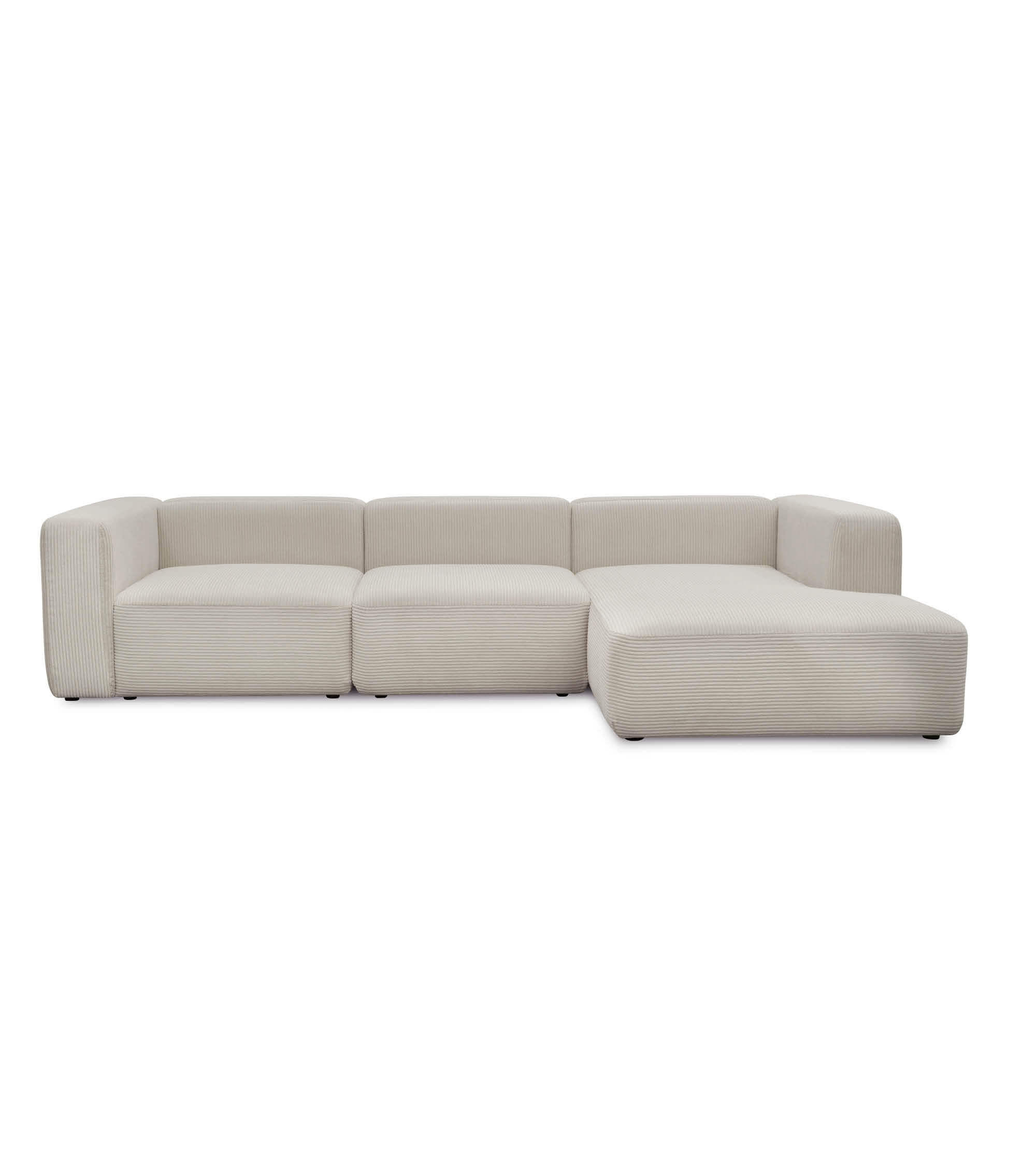 ECKSOFA modular Cubo 4-Sitzer - Taupe, Textil (314/179cm) - Mokebo