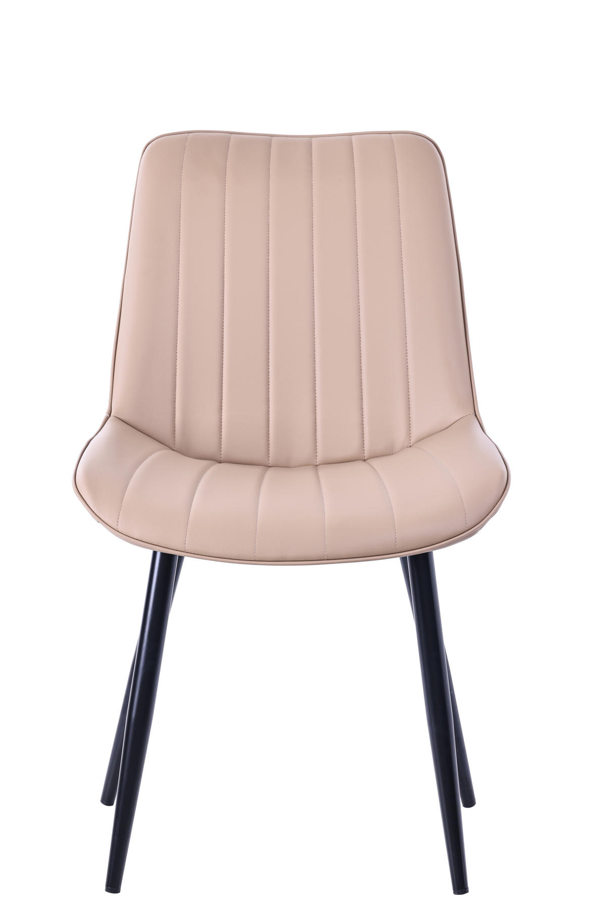 STUHL-SET 2 Stück aus Kunstleder in Modernem Stil-YZ1 - Cognac, Textil/Metall (53/88/62.5cm) - HOMAVO