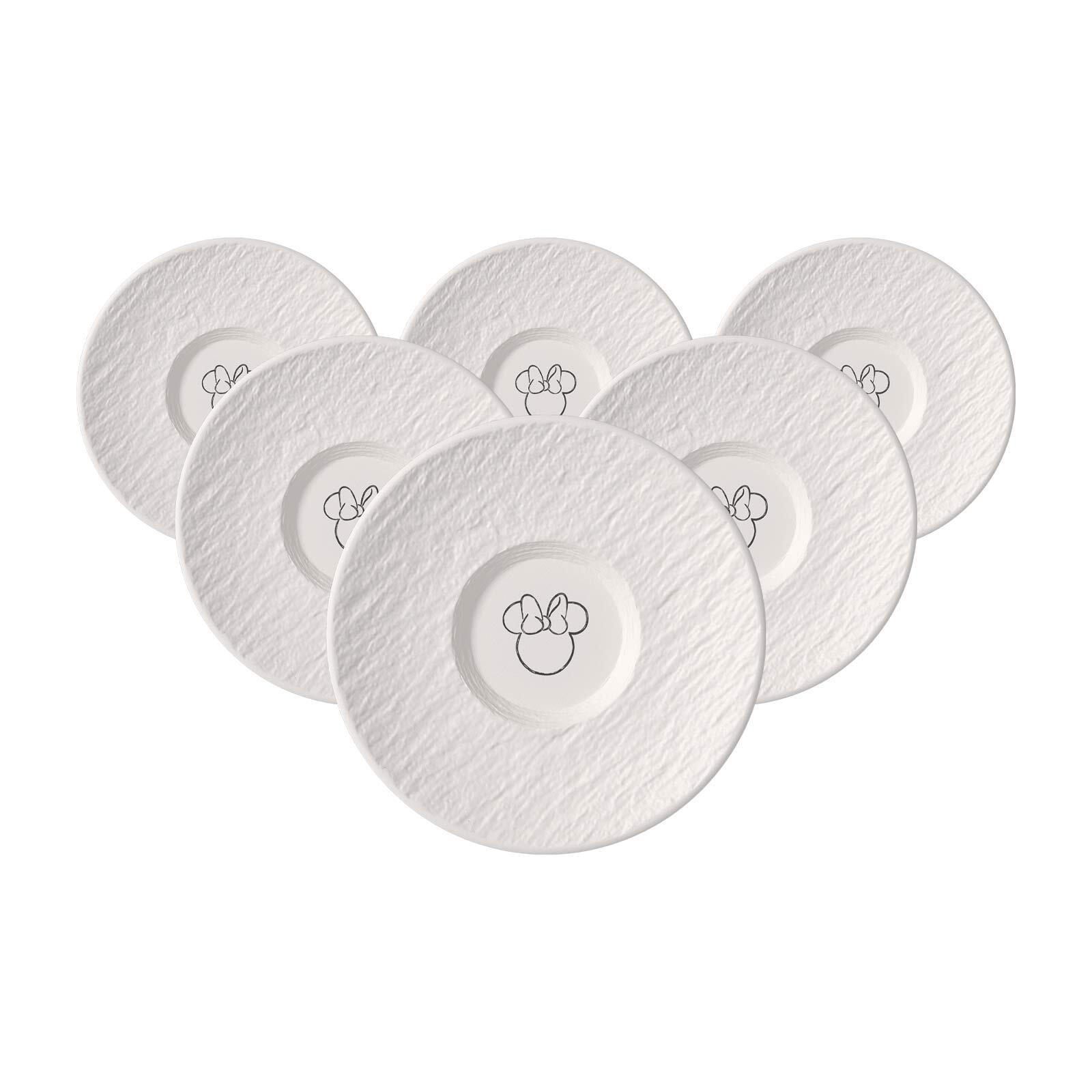 KAFFEE-UNTERTASSEN Manufacture Rock Blanc - Mickey Mouse weiß ø 15,4 cm 6er Set - Weiß, Keramik (15.4cm) - Villeroy & Boch