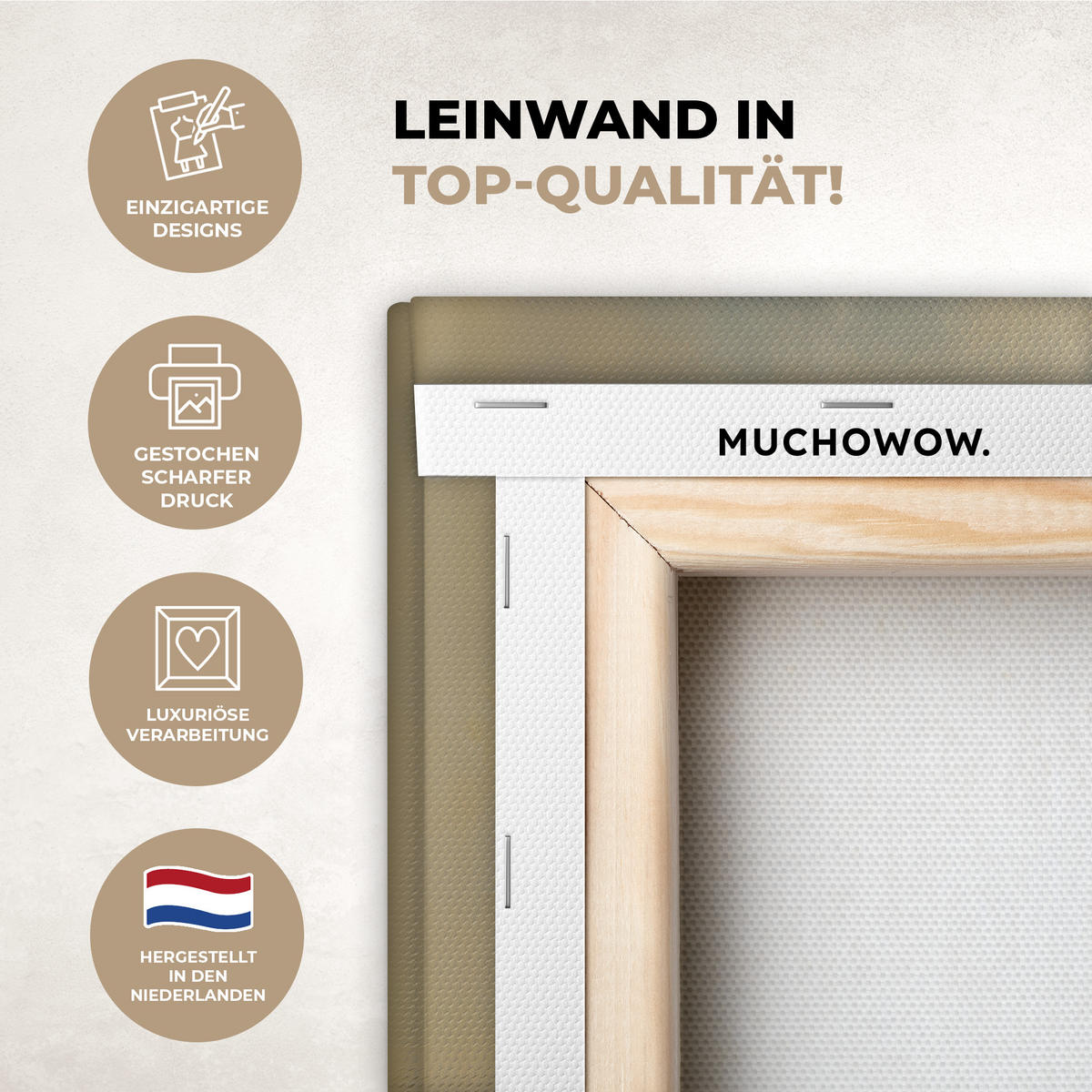 LEINWANDBILD Schaf - Jesus - Pinselstriche - Abstrakt Deko Schlafzimmer 30x20 cm - Sandfarben, Textil (30/20cm) - MuchoWow