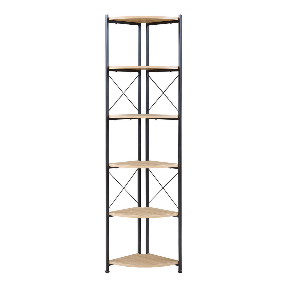 ECKREGAL Ulfborg - Schwarz/Braun, Holzwerkstoff/Metall (30/160/30cm) - [en.casa]
