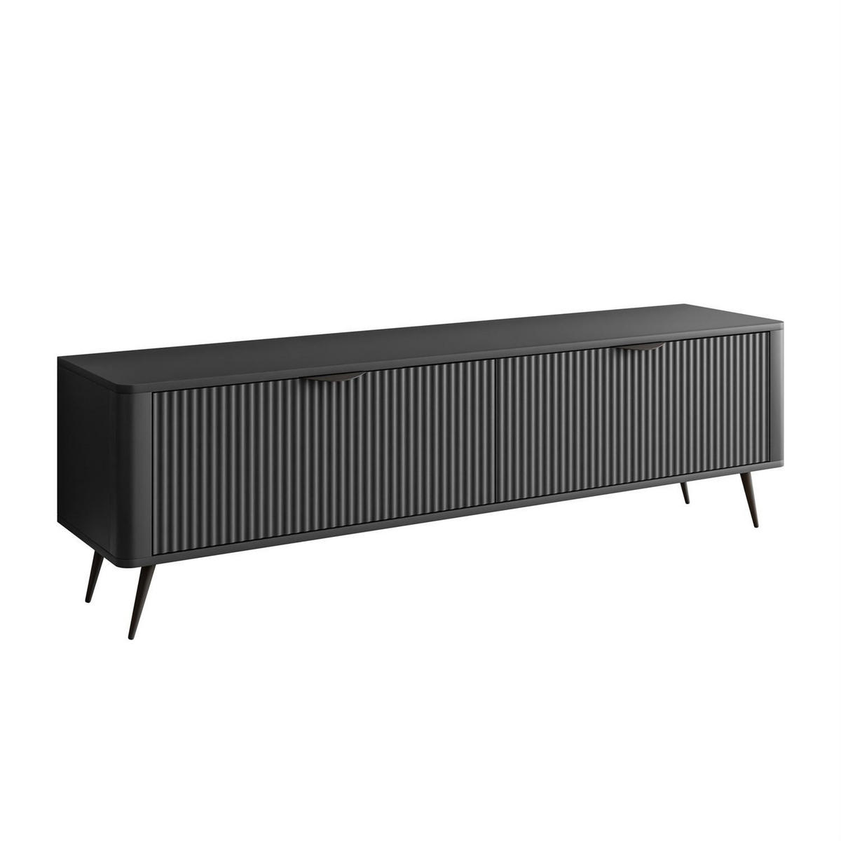TV-UNIT SCARLETT 2D 163 CM SCHWARZ - Schwarz, Holzwerkstoff (163/51/38cm) - Lookway