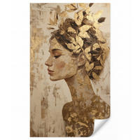 TAPETE - Frau - Gold - Abstrakt - Textur - 160x280 cm - Goldfarben, Papier (160/280cm) - OnlyWow