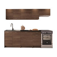 KÜCHENZEILE Mela 240 - culoare lemn de nuc, material plastic/compozit lemnos (240/85/60cm) - MIRJAN24