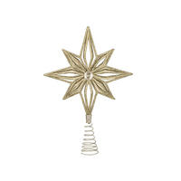WEIHNACHTSBAUMSPITZE Stern champagner, Kunststoff, 20 cm - Champagner/Goldfarben, Kunststoff/Metall (20cm) - LAALU