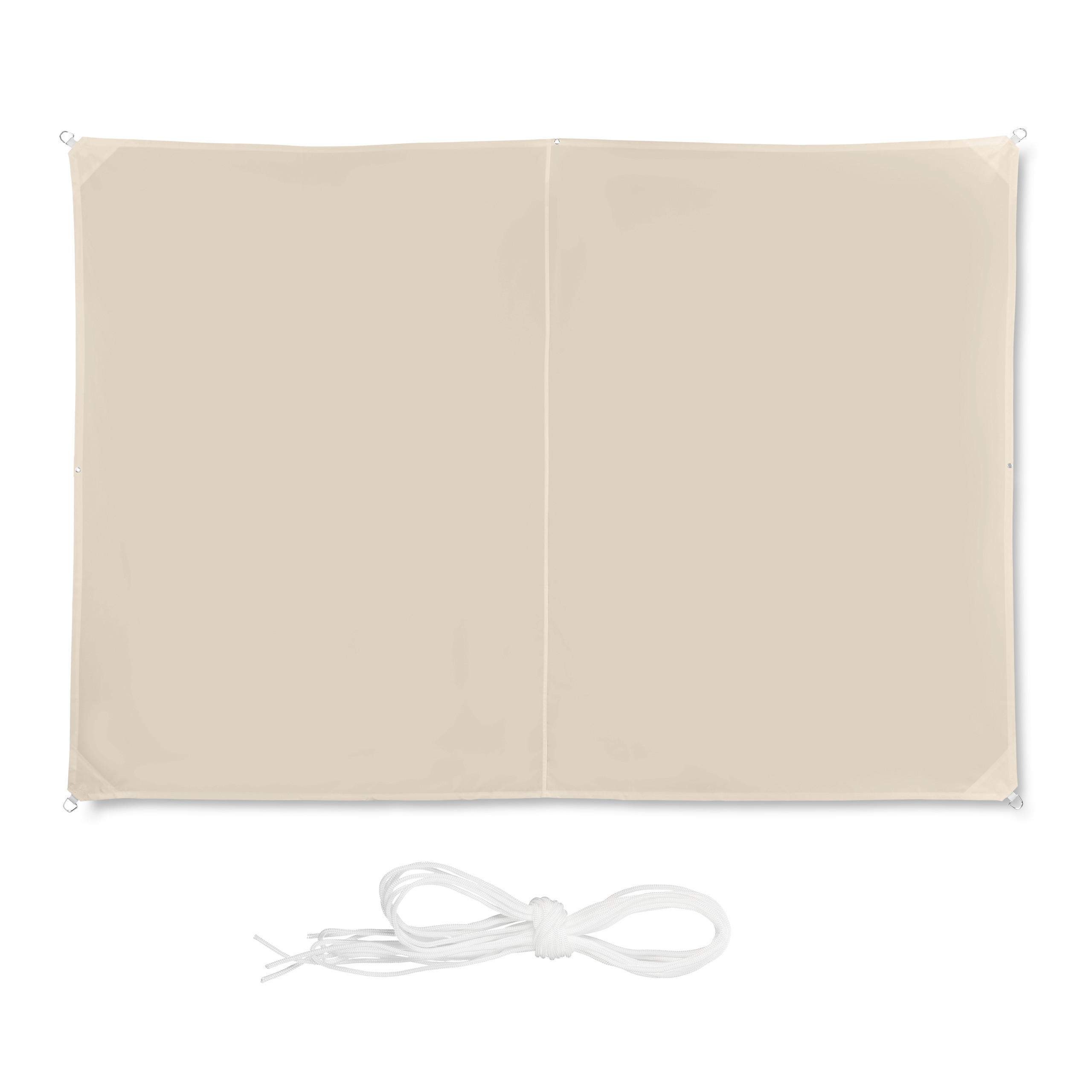 SONNENSEGEL - Beige, Textil/Metall (300/200cm) - Relaxdays