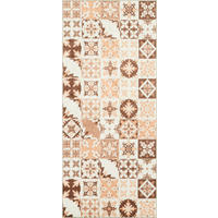KÜCHENTEPPICH mit orangefarbenem Zementfliesenmuster Azulejo 50x100 cm - Orange, Textil (50/100cm) - Nazar Rugs