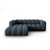 ECKSOFA modular links Lupine aus Chenille-Stoff königsblau 3 Sitzplätze - Dunkelblau, Textil (177/230cm) - Micadoni