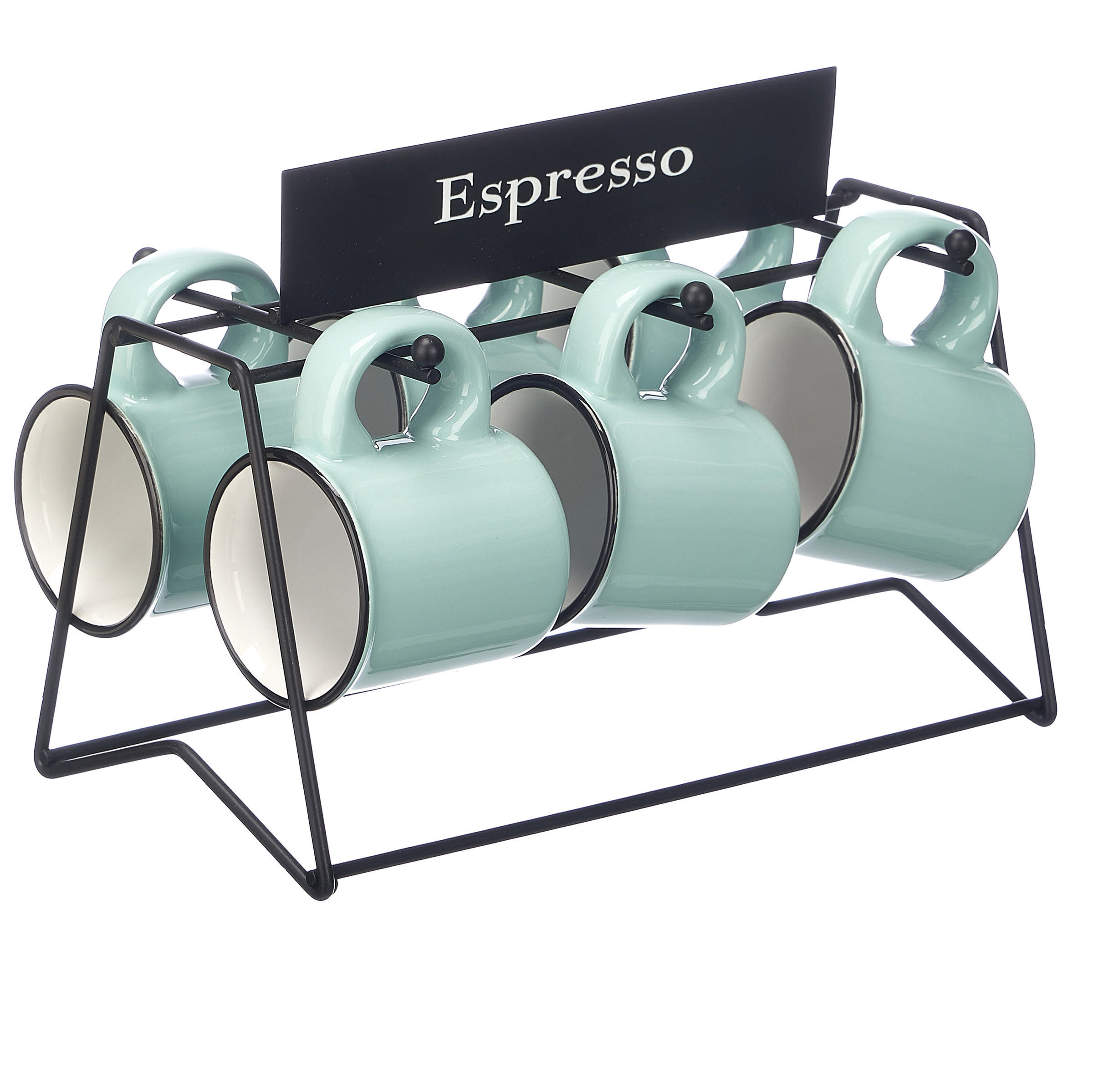 ESPRESSOTASSEN Set 6 Stück 100 ml - Mintgrün, Keramik (100L) - Vessia