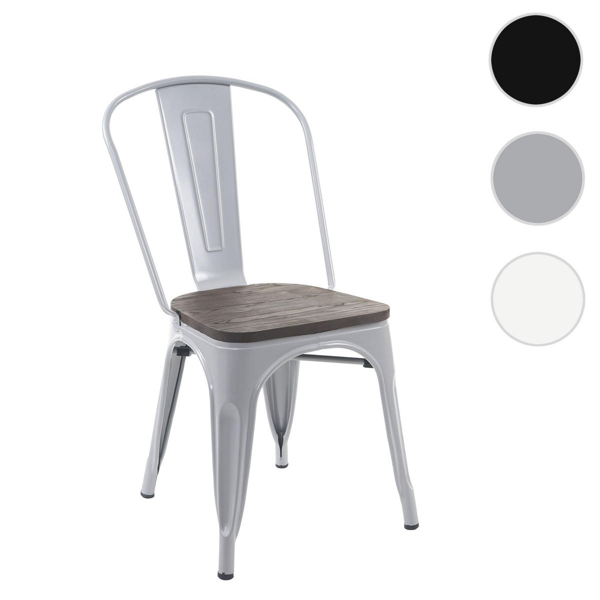 STUHL INKL. HOLZ-SITZFLÄCHE Grau - Grau, Holz (45/85/52cm) - MCW