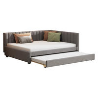 POLSTERBETT 140x200 cm ausziehbar Samt grau - Grau, Textil (140/200cm) - LEBENLANG