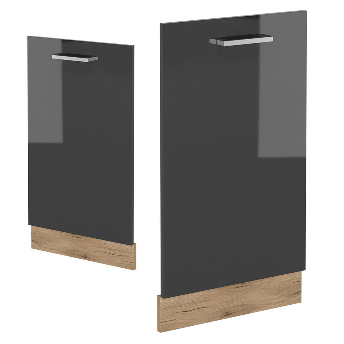 GESCHIRRSPÜLBLENDE R-Line Anthrazit Hochglanz 45 cm , AP Anthrazit - Honigeiche/Schwarz Hochglanz, Holzwerkstoff (45/81.8/1.6cm) - Vicco