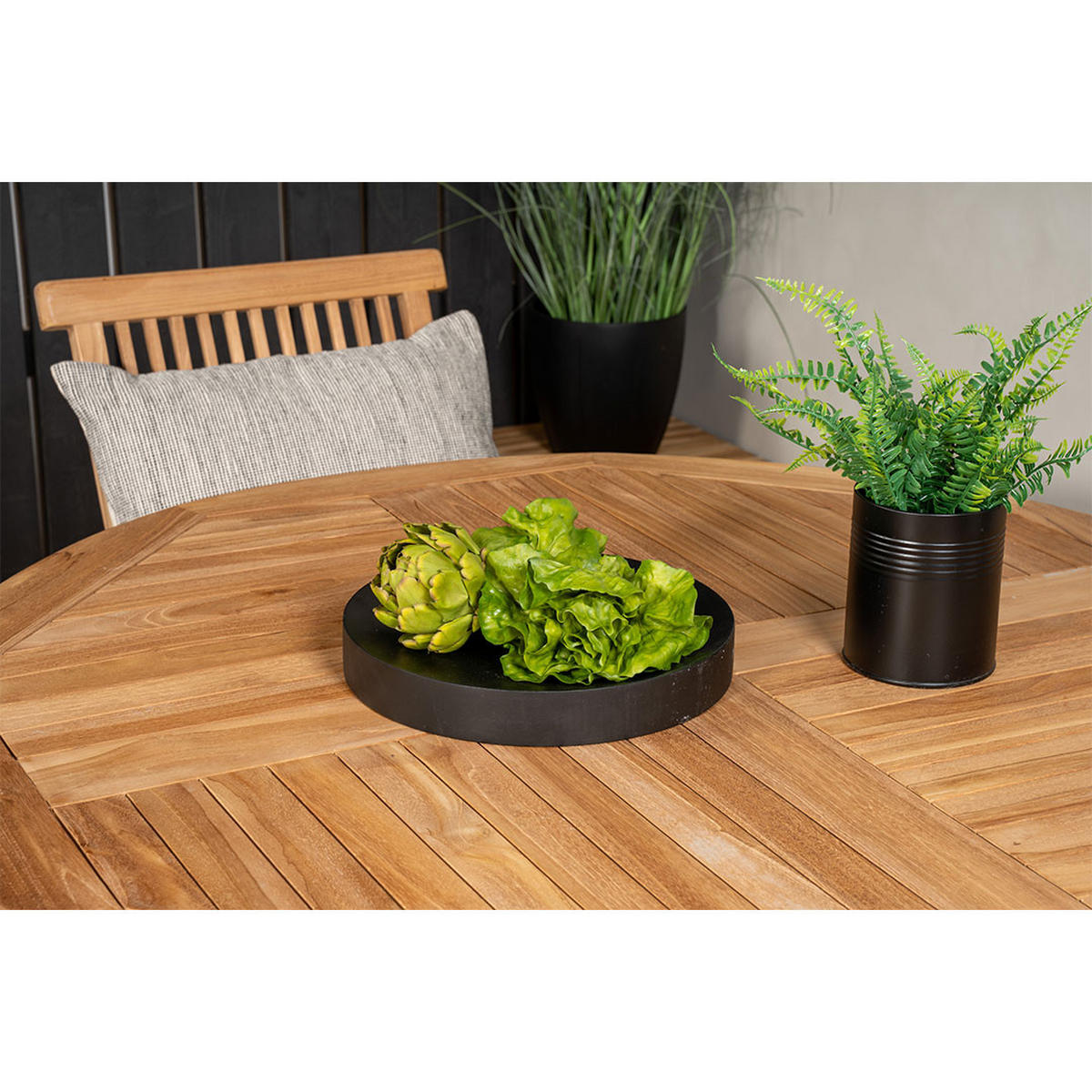 GARTENSET, Kenya, Tisch Natur, Teak., 120 x 120 x 75 cm, 5-teilig - Naturfarben, Holz - ebuy24