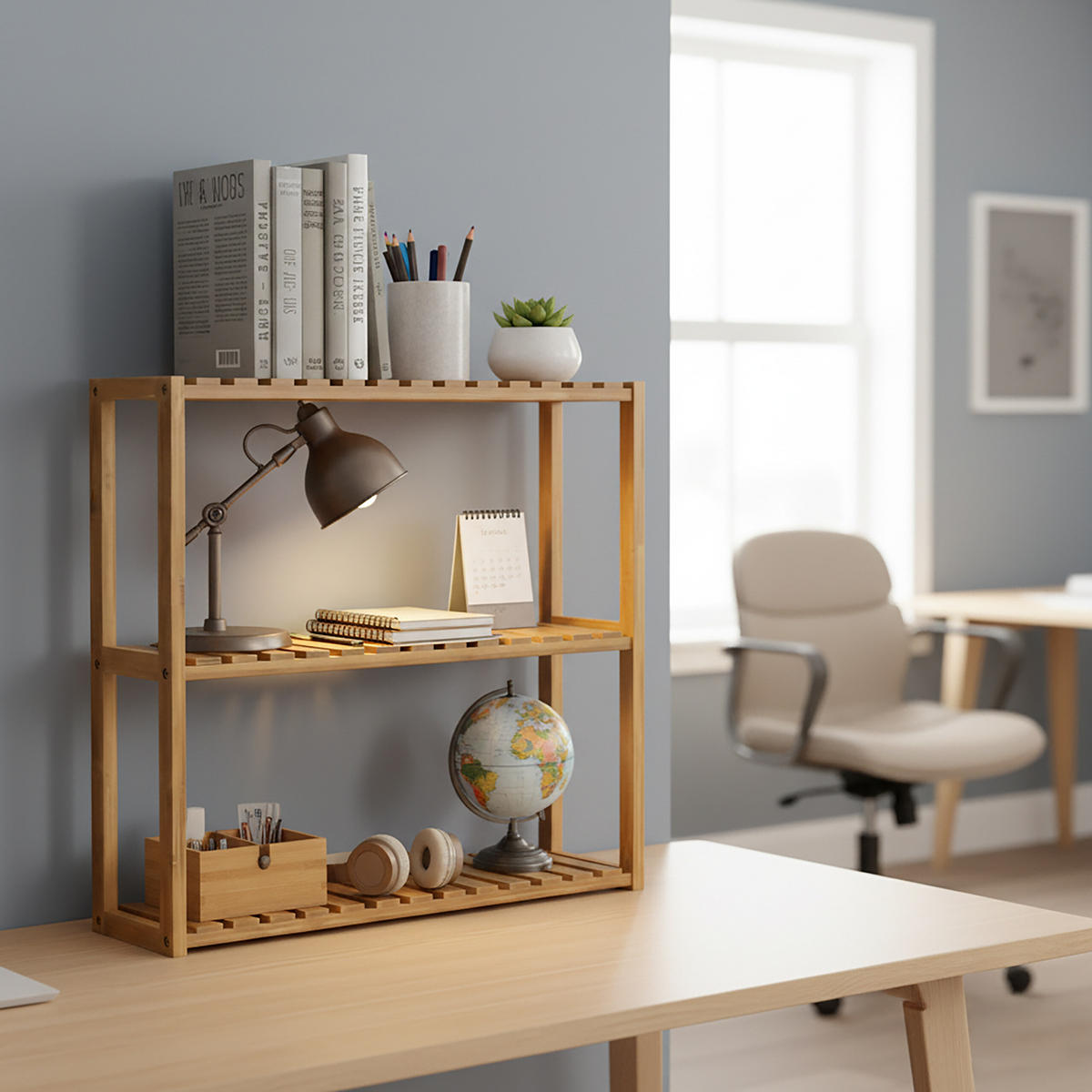 WANDREGAL - Hellbraun, Holz (60/54/15cm) - Relaxdays