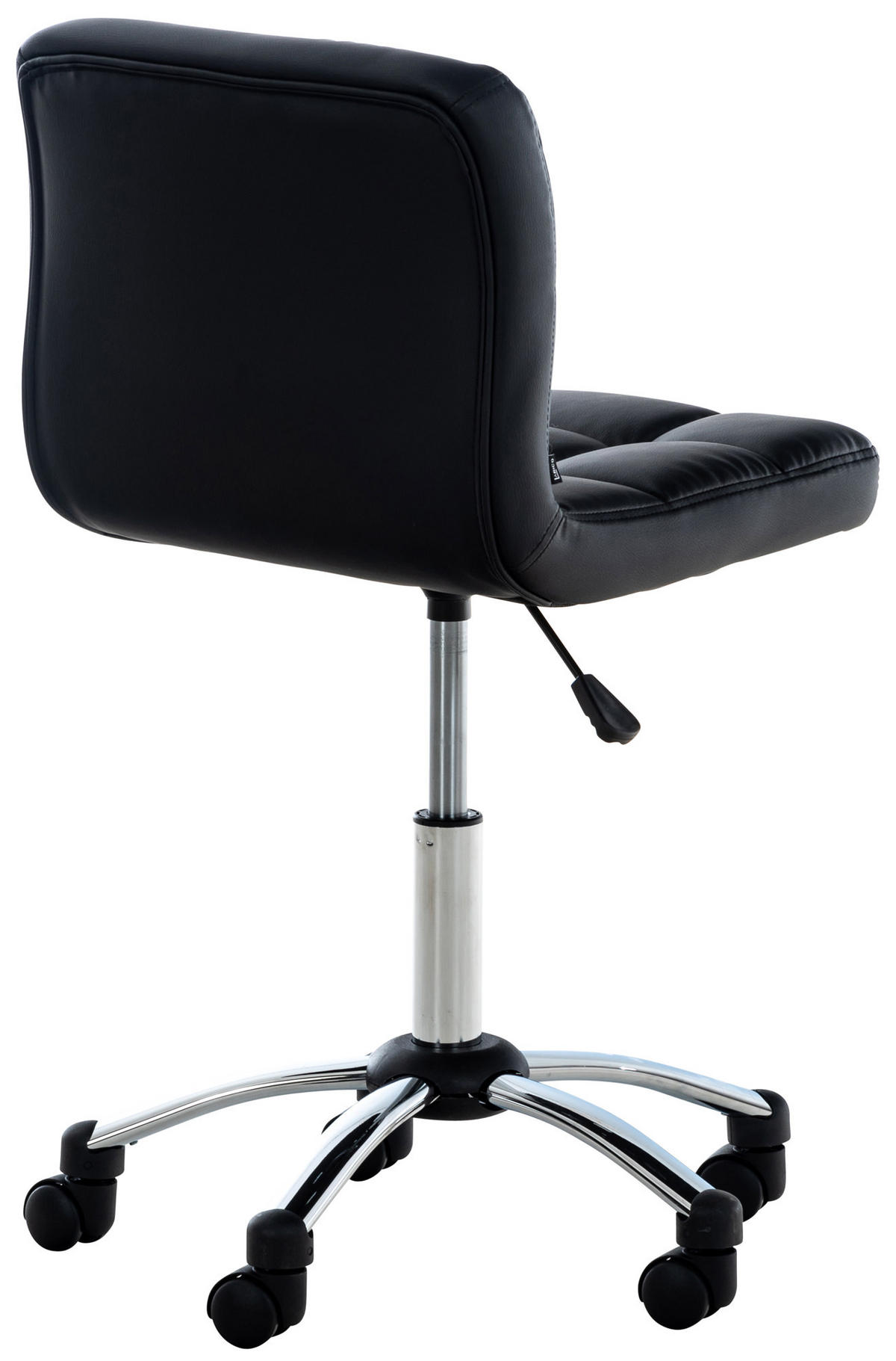 DREHSTUHL Lederlook schwarz - Chromfarben/Schwarz, Textil/Metall (44/90/37cm) - CLP