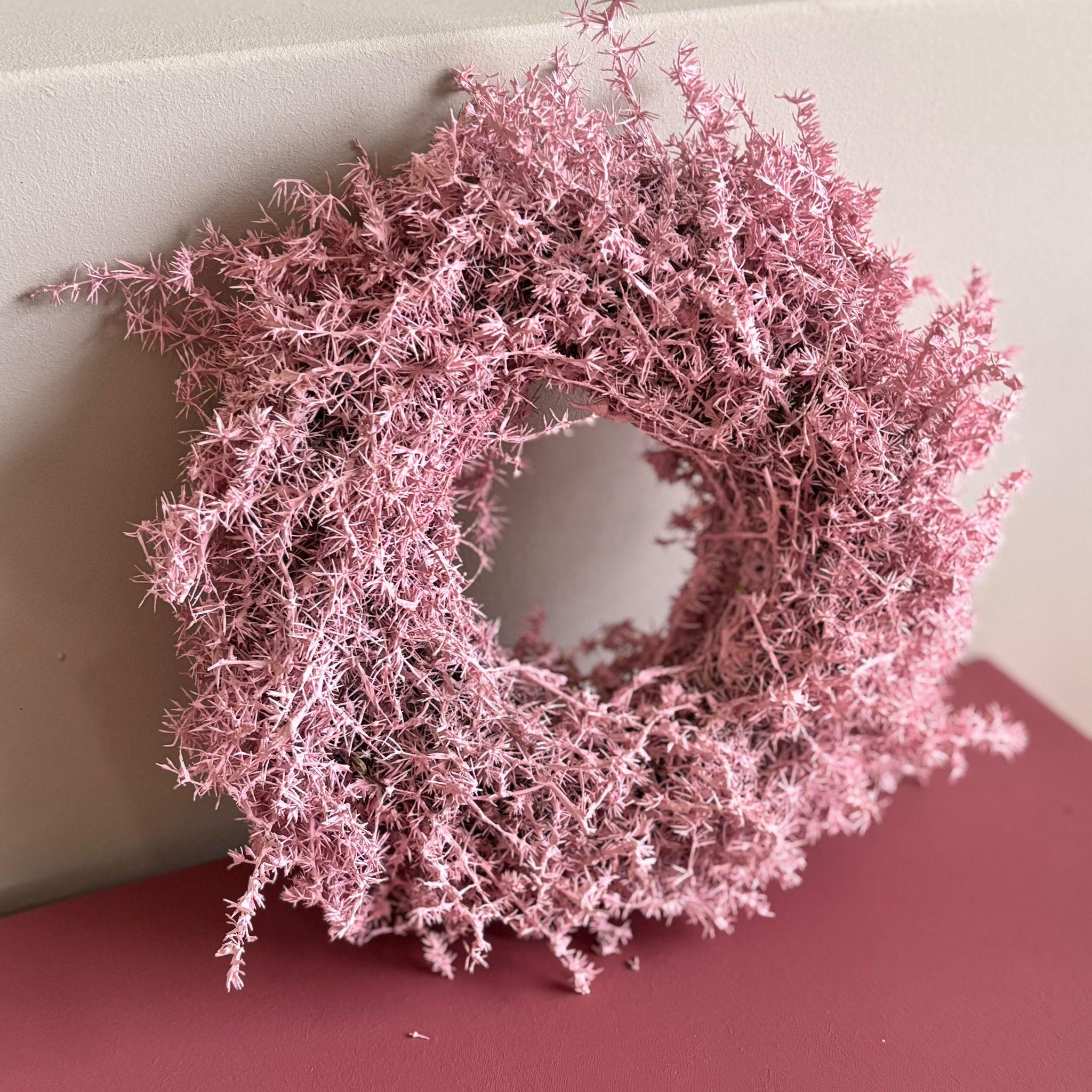 ASPARAGUSKRANZ in Rosa - Spargelkraut - 30 cm / rosa - Rosa, Naturmaterialien (30cm) - Lykke & You