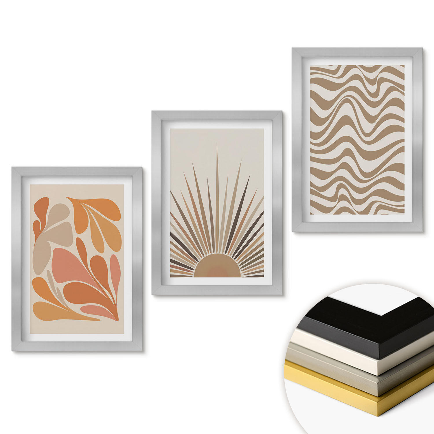 ArtPrintCave Wandbilder Silber 20x30 cm