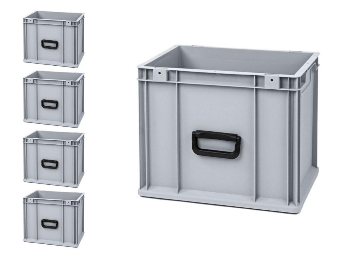 EUROBOX 5x Nextgen Portable Uno 32x30x40cm 30 Liter - Grau, Kunststoff (30/32/40cm) - PROREGAL