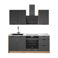 SAMOSTATNÁ KUCHYŇA Fame-Line, Tmavo-sivá/Dub Goldkraft, 190 cm, AP Marble - dub medový/tmavosivá, kompozitné drevo (190/82/60cm) - Vicco