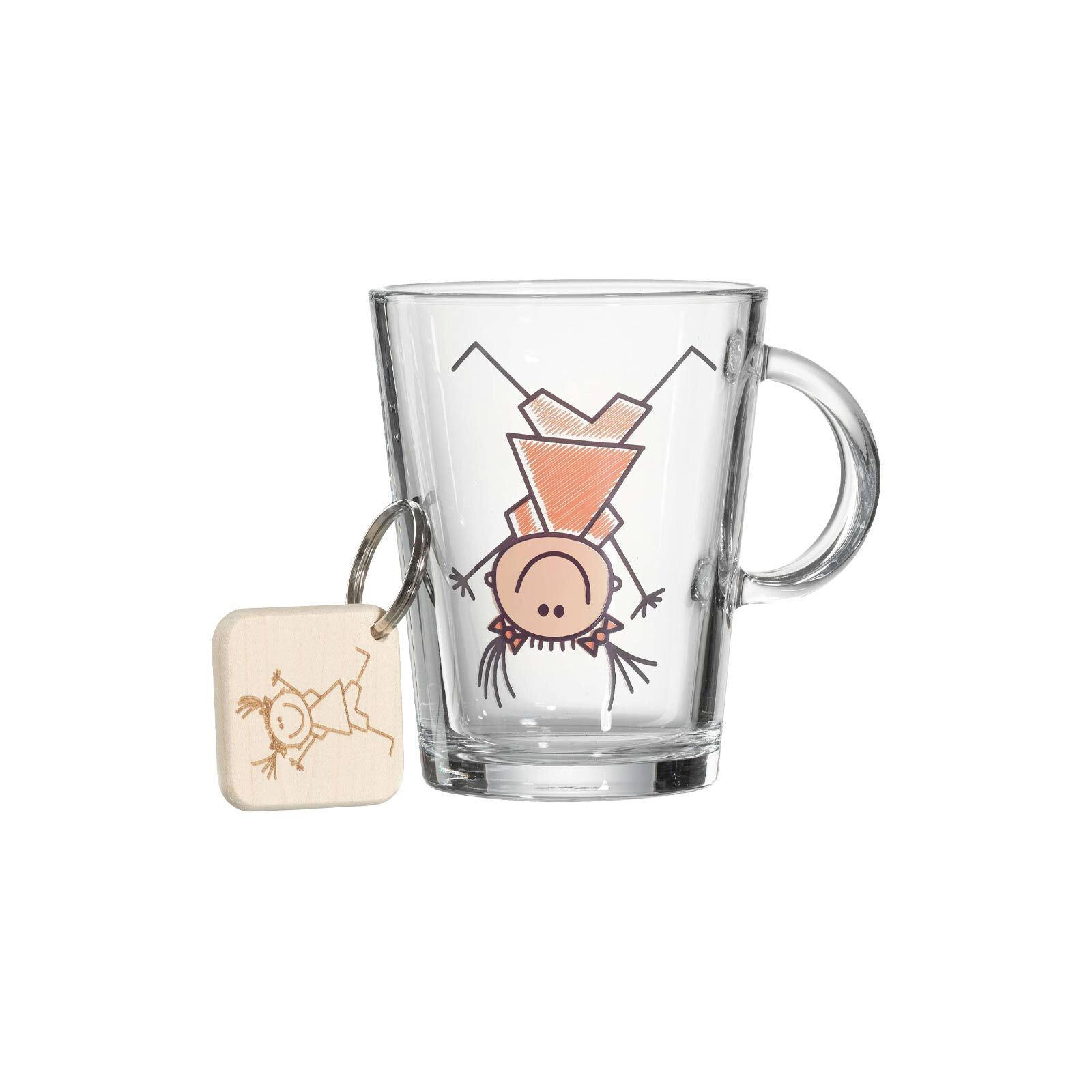 KINDERBECHER MIT SCHLÜSSELANHÄNGER Best Friends Orange 290 ml - Orange, Glas (0.29L) - Ritzenhoff Breker