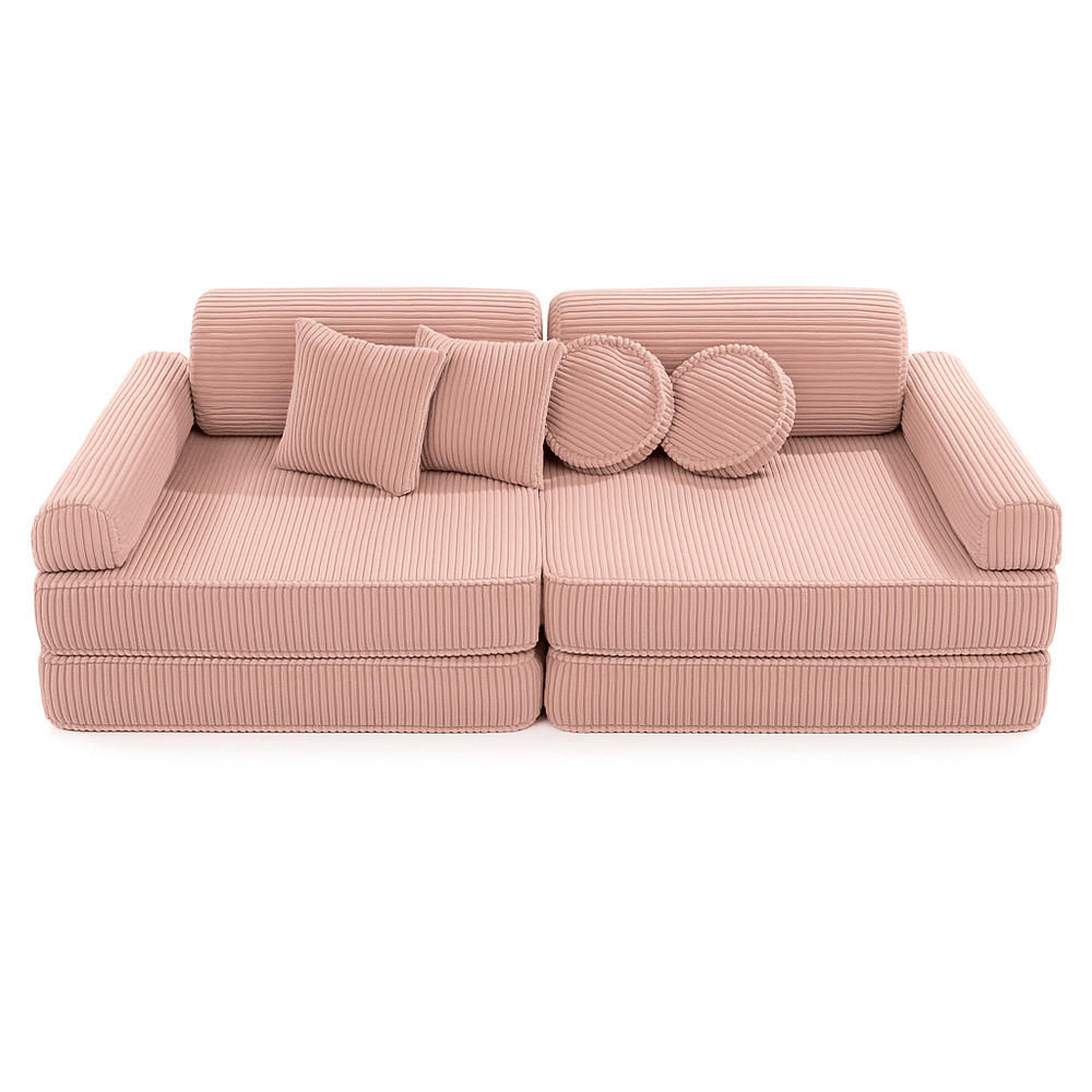 KINDERSOFA AESTHETIC 160 cm Cord Rosa 10 Stk - Rosa, Textil (80/12/160cm) - MeowBaby