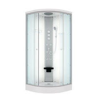 DUSCHE Fertigdusche D10-20T1-EC Weiß 100x100 - Weiß, Glas/Kunststoff (100/100/215cm) - AcquaVapore by Sandra Jentho