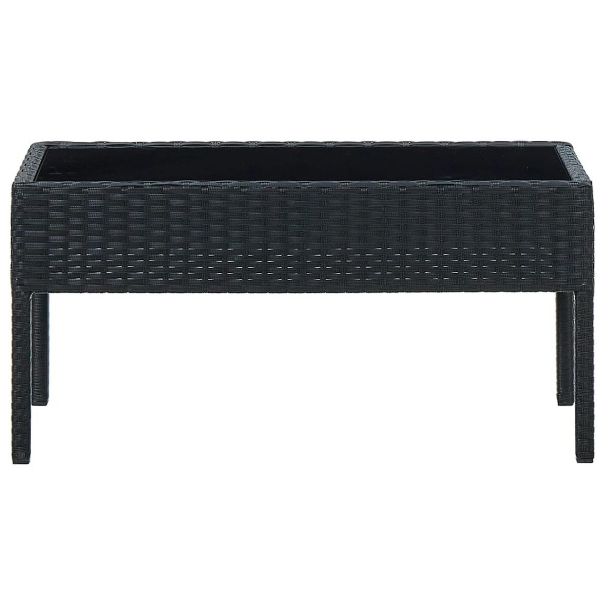 GARTENTISCH Schwarz 75/40/37 Cm Poly Rattan - Schwarz, Kunststoff (75/40/37cm) - vidaXL