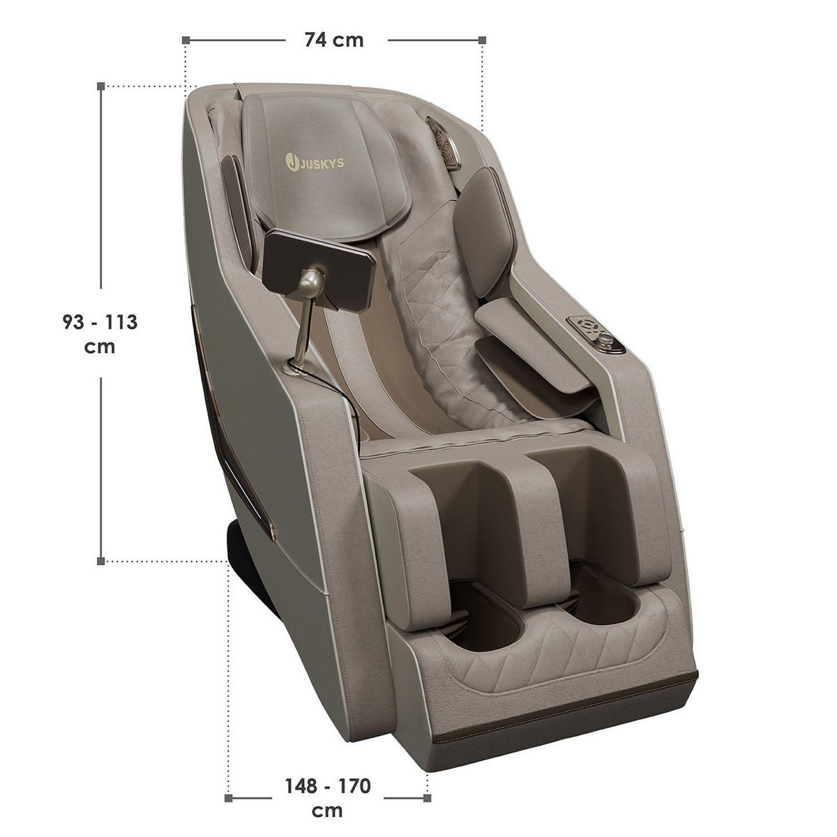 MASSAGESESSEL Paros Beige - Beige, Textil (74/113/170cm) - Juskys