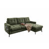 ECKSOFA mit Schlaffunktion und Bettkasten, Luxus-Mikrofaser - Dunkelgrün/Schwarz, Textil/Metall (150/230cm) - myHomelando
