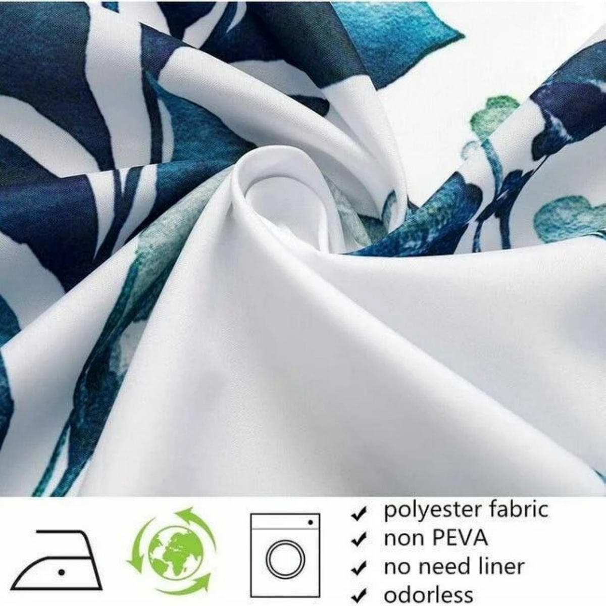 DUSCHVORHANG Polyester 180 x 200 cm schimmelresistent maschinenwaschbar - Grau, Textil (180/200cm) - MCBOSON