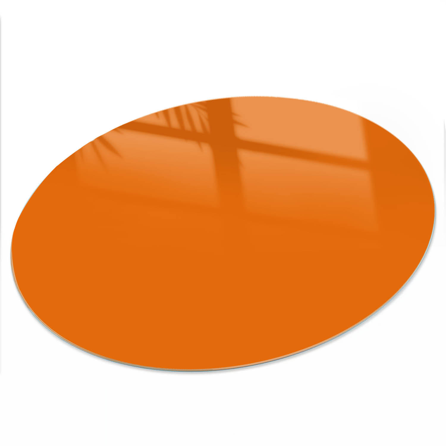 TISCHPLATTE fi80 cm – Kräftiges Orange - Grau, Glas (80/80/0.4cm) - Wallfluent