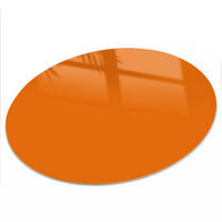 TISCHPLATTE fi80 cm – Kräftiges Orange - Grau, Glas (80/80/0.4cm) - Wallfluent