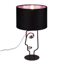 LED TISCHLEUCHTE Metall Schwarz Gesicht-Design - Schwarz, Metall (24/24/42cm)