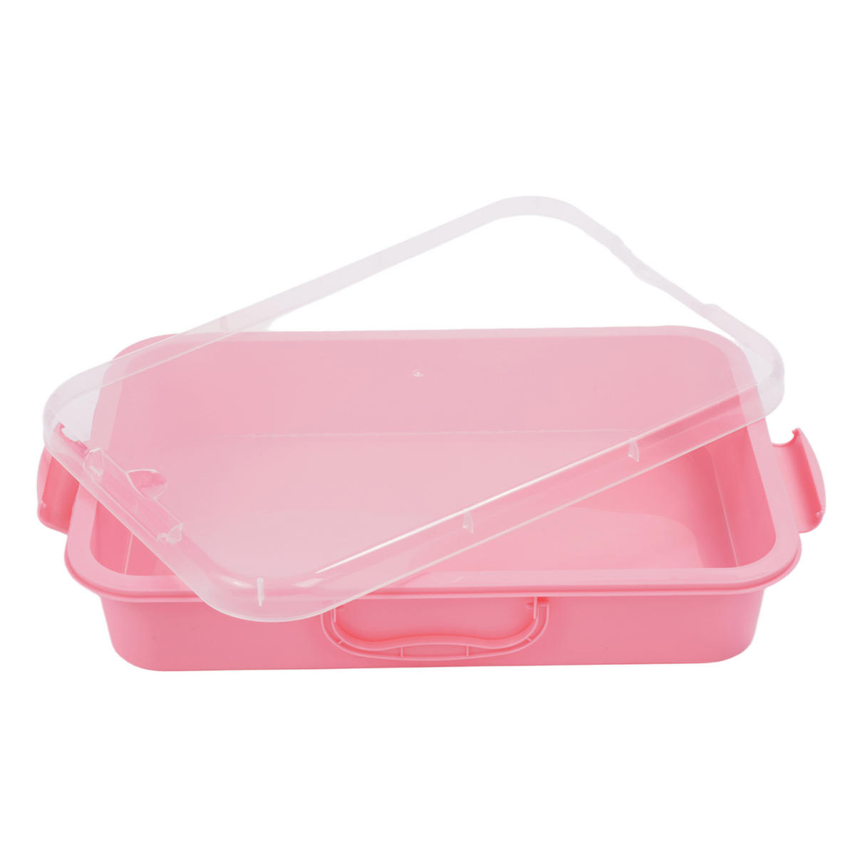 SANDLÅDA Rosa 2-pack med lock - Rosa, Plast (25/38/8cm) - Relaxdays