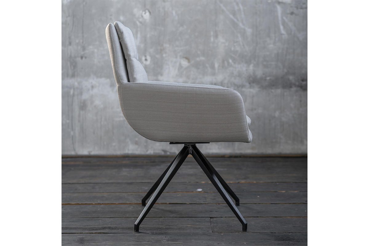 DREHSTUHL VINCE Hellgrau Webstoff - Hellgrau, Textil (58/90/52cm) - KAWOLA