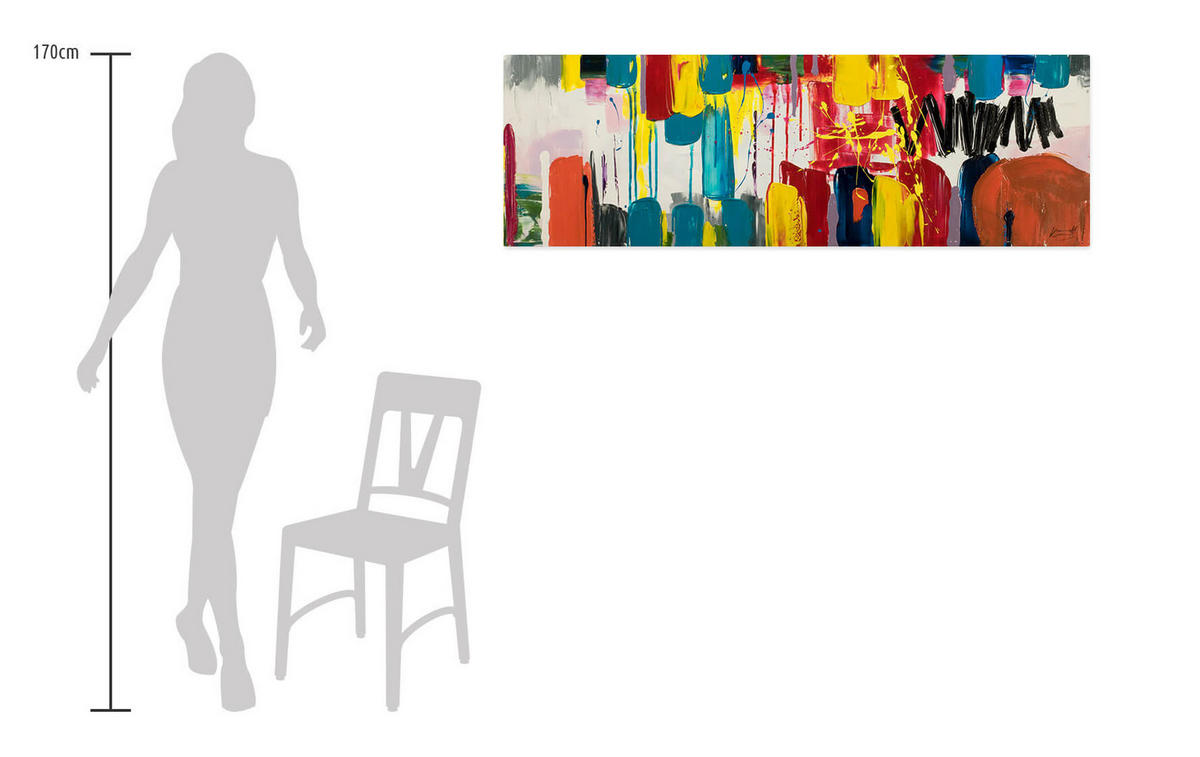 ACRYLBILD HANDGEMALT 150/50 cm - Weiß, Holz/Textil (150/50cm) - KUNSTLOFT