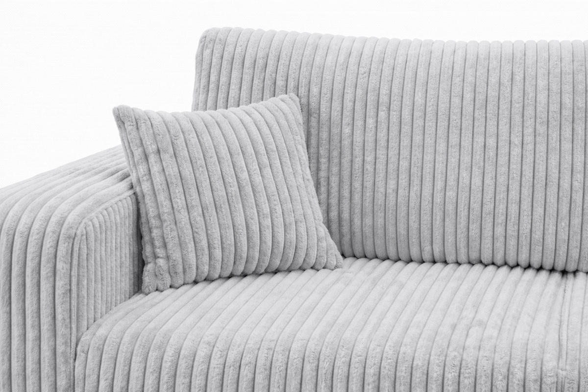 ECKSOFA Mit Schlaffunktion, Cordstoff Tilia, Grau, Rechts, ROUND ONE XL - Grau, Holz (271/175cm) - Kaiser Möbel