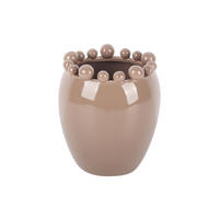 VASE Cadiz Dotty Medium - Braun - 21 cm - Braun, Stein (21cm) - Present Time